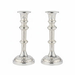 Ensemble de 2 élégants porte-bougies en cuivre plaqué, finition or rose vintage, pour la décoration de table à la maison - Product Image 4