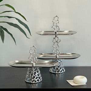 Highest Quality Two Tier Oval Cake Stand Metal Polished Modern Design Party Dessert Display <b>Rack</b> - Product Image 4