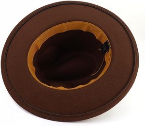 Wholesale <b>Western</b> Felt Fedora <b>Hat</b> with Leather Buckle Band - Product Image 4