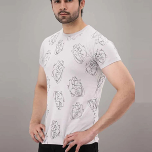 High Quality 100% Cotton Men's Oversize Screen Print T-Shirts-Breathable Anti-Wrinkle Quick Dry Customizable Men's T-shirts - Product Image 5