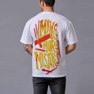 เสื้อยืดแขนสั้นสีขาวสำหรับผู้ชาย คอกลม พิมพ์ลายตัวอักษรด้านหน้า สไตล์ลำลอง สตรีทแวร์ ผ้าโพลีเอสเตอร์/คอตตอน ไซส์พลัส ผ้าเจอร์ซีย์กันยับ - Product Image 3