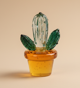 Figura de Cactus de Cristal Hecha a Mano, Decoración Art Deco para Estantería, Hogar, Oficina, Tablero de Auto, Regalo Decorativo de Cumpleaños - Product Image 1