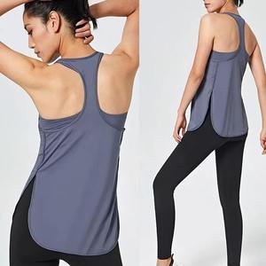 เสื้อกล้ามทรง Racerback สีเทาสำหรับผู้หญิง ผ้าถักเนื้อแน่น ระบายอากาศได้ดี สไตล์สปอร์ต ความยาวปกติ ผลิตจากผ้าสแปนเด็กซ์และโพลีเอสเตอร์ - Product Image 5