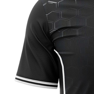 Custom Sublimated Soccer Jersey Men Black White Geometric Pattern Crew Neck Short Sleeve Moisture Wicking Regular Fit - Product Image 3