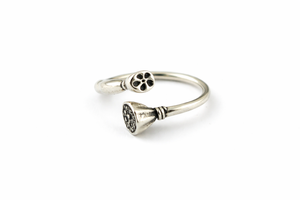 925 Sterling Silver Lotus Paw Print <b>Adjustable</b> <b>Ring</b> – Handmade Dainty Jewelry Gift - Product Image 3
