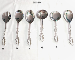 Juego de Cubiertos de Acero Inoxidable Grabados a Mano, 6 Piezas, Personalizados para Boda, Estilo Americano, Modelo ZE-3244N-O-P-Q-R, Proveedor Indio - Product Image 1