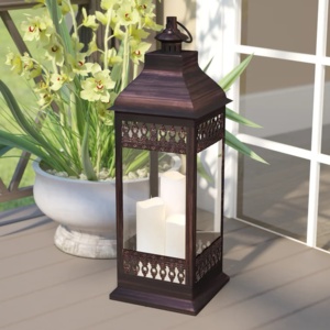 Wholesale <b>Copper</b> Antique Moroccan Style Metal Candle Holder <b>Lantern</b> for Home & Outdoor Decorations - Product Image 1
