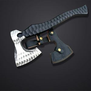 Hacha Vikinga Industrial Forjada a Mano, Hoja de Acero D2, Mango de Madera, Funda de Cuero, Personalizable, para Campismo al Aire Libre, Tarj Enterprises - Product Image 1