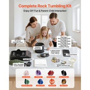 Kit Lucidatrice per Pietre da 2 libbre con 4 Regolazioni di Velocità, Timer 1-9 Giorni, Copertura Fonoassorbente in PC, Voltaggio 220V - Product Image 6