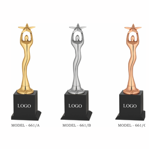 Elegant Cultural Award <b>Trophies</b> Graceful Lady Shape Metal Achievement Awards In Golden Silver Bronze Finishes For Ceremonies - Product Image 1