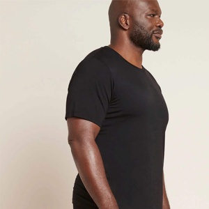 Camiseta negra de gimnasio personalizada al por mayor, lisa, con lavado ácido, de algodón, holgada, extragrande para hombre, de corte suelto. - Product Image 4