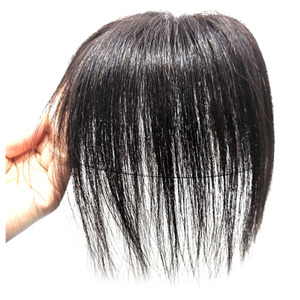 Cosmo Korea Straight <b>Human</b> Hair Hair Topper <b>Wig</b> Piece Invisible Knots Silk Base 130% Density Clip Coverage for Women Hair - Product Image 4