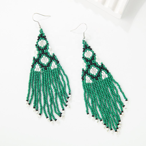 Pendientes de Navidad Personalizados con Cuentas Bordadas, Patrones de Cuentas, Accesorios Decorativos Navideños a la Moda - Product Image 6