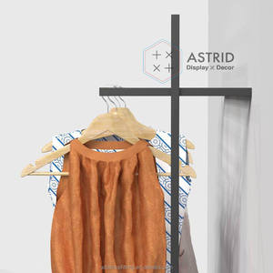 Custom Size Black Metal Freestanding Clothing Display <b>Rack</b> Scratch Protection Antique Style for 1 <b>Shelf</b> Easy Assembly Store - Product Image 2