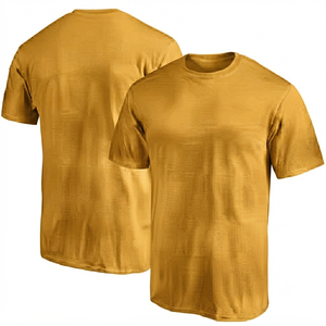 Camiseta Deportiva MUSTARD para Hombre, Color Rojo Sólido, Spandex/Poliéster, Corte Regular, Transpirable, Secado Rápido, Cuello Redondo, Manga Corta - Product Image 1