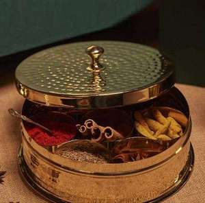 Handcrafted Iron Masala Dabba Spice <b>Box</b> with Hammered Lid Seven Container Traditional <b>Metal</b> Spice Storage Organizer Kitchen <b>Tool</b> - Product Image 1