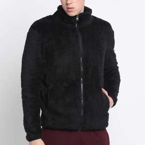 Veste polaire Sherpa pour homme, fermeture éclair intégrale, col montant, toucher doux, poids hiver, coupe classique, avec logo personnalisé, OEM, marque privée, broderie - Product Image 1