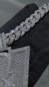 จี้ฮิปฮอปแบบกำหนดเองประดับเพชรโมอิสซาไนต์เต็มตัว  จี้เงินแท้ 925  สร้อยคอพร้อมจี้ตัวอักษรแบบกำหนดเอง  ผ่านการทดสอบเพชร - Product Image 6