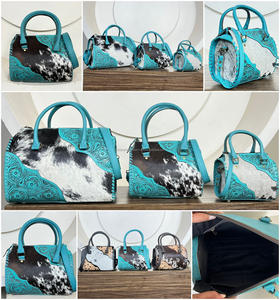 Nouveau Sac Speedy en Cuir de Vachette Véritable Fait Main, Motif Floral Gravé, Style Western, Grande Capacité, Sac de Voyage Week-end, Vente en Gros OEM - Product Image 3