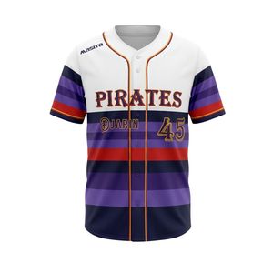 Maillots de baseball américains personnalisés 2025 neufs, surpiqués, grande taille, col en V, manches courtes, en maille, vente en gros - Product Image 2