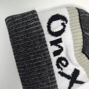 ODM Luxury Quality Ribbed Warmer Custom Knitted Hat Adults Jacquard Acrylic Bobble Caps Embroidery Pom Pom Thick Beanie Hats - Product Image 6