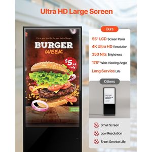 Schermo LCD da 55 pollici 4K UHD Touchscreen Digital Signage Display da pavimento in piedi chiosco - Product Image 4