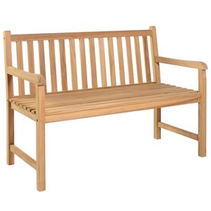 Panca da giardino in legno tinta unita Teak con 47.2 cuscino grigio \ "-eleganti mobili da esterno - Product Image 2