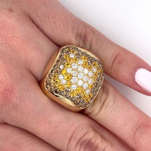 Bague de cocktail géométrique vintage pour femme, plaquée or massif 18 carats, sertie de diamants de laboratoire, style glamour pour soirée - Product Image 4