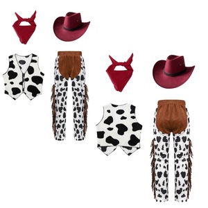 <span class=keywords><strong>Disfraz</strong></span> de Vaquero/<span class=keywords><strong>Vaquera</strong></span> Unisex de 4 Piezas (6-16 Años), <span class=keywords><strong>Chaleco</strong></span> con Estampado de Vaca, Pantalones, Pañuelo y Sombrero para Cosplay, Fiestas Temáticas y Juegos de Rol - Product Image 5