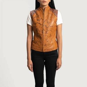 Chaleco de Cuero para Mujer, Estilo Motero, Casual, Ajustado, Prenda Exterior Vintage sin Mangas, Impermeable, Cortavientos, Cuello en V, con Bolsillos - Product Image 2