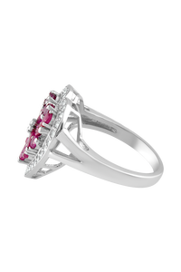 แหวนเพชรและทับทิมเงินแท้ 92.5 รุ่น KLSR-11272 - Product Image 3