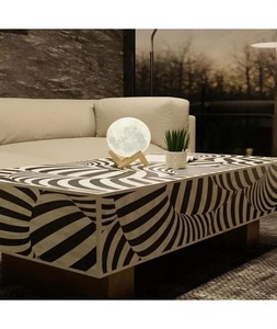Table basse en os incrusté personnalisée, style floral, à prix très avantageux par F S International - Product Image 3