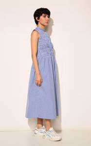 ชุดเดรสแม็กซี่ผ้าลินินแขนกุดทรงโอเวอร์ไซส์สำหรับผู้หญิง ดีไซน์ระบายชายกระโปรง สวยหรูเหมาะสำหรับใส่ในชีวิตประจำวัน - Product Image 3