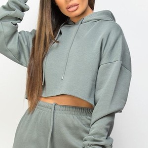 Ensemble de survêtement pour femmes, personnalisé, athlétique, 2 en 1, en coton écologique, sweat-shirt à capuche et pantalon de jogging, vêtements de sport, qualité supérieure - Product Image 5