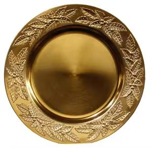 Assiette de présentation décorative en métal pour réception de mariage, sous-assiette ronde robuste pour restaurant et événements festifs - Product Image 5