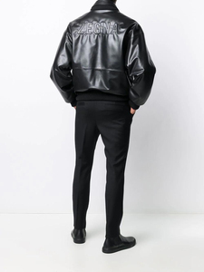 Pakistan Men's <b>Winter</b> <b>Leather</b> <b>Jacket</b> Solid 6XL with Stand Collar Embroidery Canvas Fabric Breathable Windproof Wholesale Price - Product Image 3