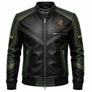Winter Warm <b>Genuine</b> <b>Leather</b> <b>Jacket</b> <b>Men</b> Stand Eco-Friendly Quick Dry Comfortable Breathable Premium Quality Custom Made Front - Product Image 1