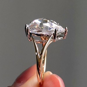 Anillo de Diamante Cultivado en Laboratorio de 5.25 Quilates con Corte Pera, Oro Blanco de 14K, Joyería Clásica para Compromiso y Boda, Original - Product Image 2