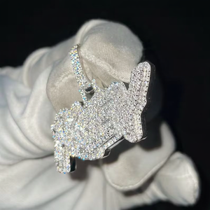 Colgante de Letra Personalizado de Lujo con Nombre en Moissanita, Estilo Hip Hop, Chapado en Oro sobre Plata de Ley 925, Joyería Bling para Raperos - Product Image 2