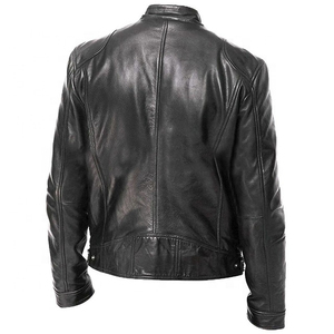 Men Leather <b>Jacket</b> Modern Leather Outerwear Premium Material Comfortable Fit Durable Design For Daily Casual Wear Travel Outdoor - Product Image 2