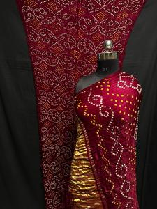 Sari en soie marron dessiné à la main pour femme, traditionnel indien pakistanais, longueur ras du sol, ethnique, coupe classique, toutes saisons - Product Image 1