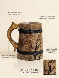 Mug à boire en corne de viking naturelle polie fait main, personnalisé, en bois de racine, écologique, sculpté à la main, rustique, sur mesure - Product Image 3