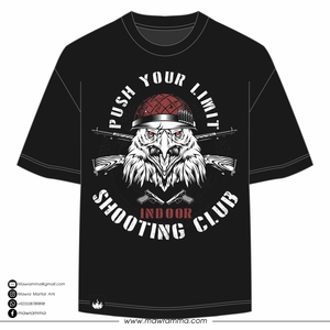 T-shirt noir à manches courtes pour homme, coupe classique, 100 % coton, imprimé aigle, vêtement décontracté, chemise de club de tir en plein air, unisexe - Product Image 5