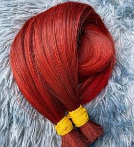 Mechones de Cabello de Color Rojo # Cabello Humano Liso Rojo 100% Virgen Vietnamita en Trama, Sedoso y Suave, Venta al Por Mayor - Product Image 1