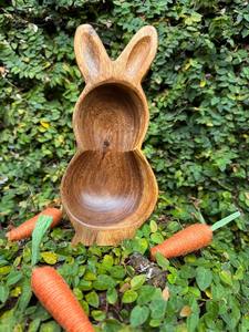 Frutero de Madera de Acacia/Mango con Forma de Conejo, Estilo Boho-Chic, Ligero, Ecológico, Hecho a Mano, para Decoración Moderna del Hogar - Product Image 5