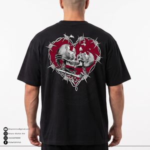 Wholesale Custom Oversized Men Cotton <b>T</b> <b>Shirt</b> Digital Printed <b>Gothic</b> Graphic Tee Heavyweight Streetwear OEM Manufacturer - Product Image 2