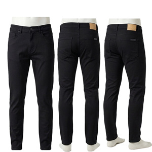 Pantalon décontracté pour homme MASTER TEXTILE, coupe slim, extensible, confortable, teint en pièce, léger, tissé sergé, respirant, fermeture boutonnée, rivets - Product Image 1