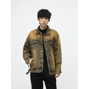 Men's Custom Printed Embroidery Winter Front 100% Cotton High Quality <b>Black</b> Vintage Denim <b>Jeans</b> <b>Jacket</b> - Product Image 6