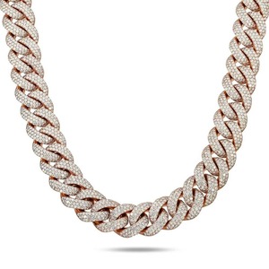 Silver Plated Moissanite <b>Rope</b> <b>Chain</b> Necklace Men's Hiphop Style Everyday Wear Round Brilliant Cut Micro Insert <b>Chains</b> - Product Image 5
