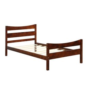 Letto a piattaforma in legno stile rustico, misura Twin, con testiera e pediera, realizzato a mano, mobili rustici - Product Image 1